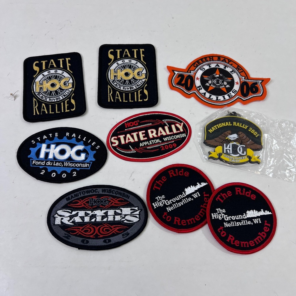 Harley Owners Group HOG Wisconsin State Rally Patches Lot of 9 Unused 2001-2009